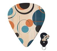 Guitar Picks 6 Pcs Guitar Plectrums with Storage Box 3 Different Thickness Echo Shapes & Circles Guitar Picks Accessories Bass Pick for Electric Ukulele 2Pcs 0.46mm, 2Pcs 0.96mm, 2Pcs 0.71mm