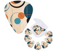 Guitar Picks 6 Pcs Guitar Plectrums with Storage Box 3 Different Thickness Echo Shapes & Circles Guitar Picks Accessories Bass Pick for Electric Ukulele 2Pcs 0.46mm, 2Pcs 0.96mm, 2Pcs 0.71mm