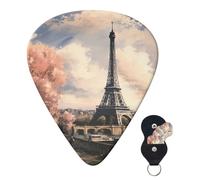 Guitar Picks 6 Pcs Guitar Plectrums with Storage Box 3 Different Thickness Eiffel Tower Paris Guitar Picks Accessories Bass Pick for Electric Ukulele 2Pcs 0.46mm, 2Pcs 0.96mm, 2Pcs 0.71mm