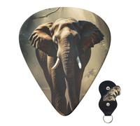 Guitar Picks 6 Pcs Guitar Plectrums with Storage Box 3 Different Thickness Elephant in the Forest Guitar Picks Accessories Bass Pick for Electric Ukulele 2Pcs 0.46mm, 2Pcs 0.96mm, 2Pcs 0.71mm