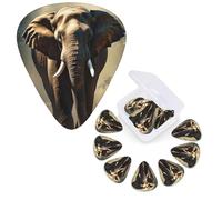 Guitar Picks 6 Pcs Guitar Plectrums with Storage Box 3 Different Thickness Elephant in the Forest Guitar Picks Accessories Bass Pick for Electric Ukulele 2Pcs 0.46mm, 2Pcs 0.96mm, 2Pcs 0.71mm