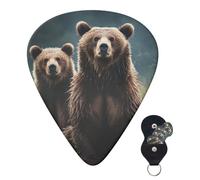 Guitar Picks 6 Pcs Guitar Plectrums with Storage Box 3 Different Thickness Encounter animal Bear Guitar Picks Accessories Bass Pick for Electric Ukulele 2Pcs 0.46mm, 2Pcs 0.96mm, 2Pcs 0.71mm