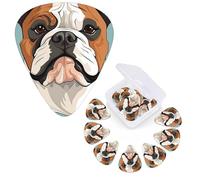 Guitar Picks 6 Pcs Guitar Plectrums with Storage Box 3 Different Thickness English Bulldog Faces Guitar Picks Accessories Bass Pick for Electric Ukulele 2Pcs 0.46mm, 2Pcs 0.96mm, 2Pcs 0.71mm