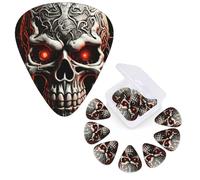 Guitar Picks 6 Pcs Guitar Plectrums with Storage Box 3 Different Thickness Evil skull Guitar Picks Accessories Bass Pick for Electric Ukulele 2Pcs 0.46mm, 2Pcs 0.96mm, 2Pcs 0.71mm
