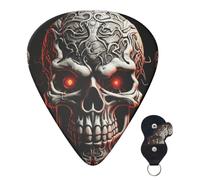 Guitar Picks 6 Pcs Guitar Plectrums with Storage Box 3 Different Thickness Evil skull Guitar Picks Accessories Bass Pick for Electric Ukulele 2Pcs 0.46mm, 2Pcs 0.96mm, 2Pcs 0.71mm