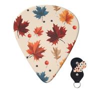 Guitar Picks 6 Pcs Guitar Plectrums with Storage Box 3 Different Thickness Fall Maple Leaf Guitar Picks Accessories Bass Pick for Electric Ukulele 2Pcs 0.46mm, 2Pcs 0.96mm, 2Pcs 0.71mm