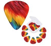 Guitar Picks 6 Pcs Guitar Plectrums with Storage Box 3 Different Thickness Fantastic Parrot Feather Guitar Picks Accessories Bass Pick for Electric Ukulele 2Pcs 0.46mm, 2Pcs 0.96mm, 2Pcs 0.71mm