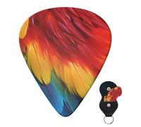 Guitar Picks 6 Pcs Guitar Plectrums with Storage Box 3 Different Thickness Fantastic Parrot Feather Guitar Picks Accessories Bass Pick for Electric Ukulele 2Pcs 0.46mm, 2Pcs 0.96mm, 2Pcs 0.71mm