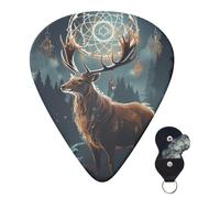 Guitar Picks 6 Pcs Guitar Plectrums with Storage Box 3 Different Thickness Fantasy Deer Guitar Picks Accessories Bass Pick for Electric Ukulele 2Pcs 0.46mm, 2Pcs 0.96mm, 2Pcs 0.71mm