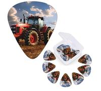 Guitar Picks 6 Pcs Guitar Plectrums with Storage Box 3 Different Thickness Fantasy Farm Tractor Guitar Picks Accessories Bass Pick for Electric Ukulele 2Pcs 0.46mm, 2Pcs 0.96mm, 2Pcs 0.71mm
