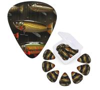 Guitar Picks 6 Pcs Guitar Plectrums with Storage Box 3 Different Thickness Fishing Lure Style Guitar Picks Accessories Bass Pick for Electric Ukulele 2Pcs 0.46mm, 2Pcs 0.96mm, 2Pcs 0.71mm