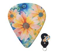 Guitar Picks 6 Pcs Guitar Plectrums with Storage Box 3 Different Thickness floral pattern Guitar Picks Accessories Bass Pick for Electric Ukulele 2Pcs 0.46mm, 2Pcs 0.96mm, 2Pcs 0.71mm