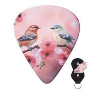 Guitar Picks 6 Pcs Guitar Plectrums with Storage Box 3 Different Thickness flowers and birds Guitar Picks Accessories Bass Pick for Electric Ukulele 2Pcs 0.46mm, 2Pcs 0.96mm, 2Pcs 0.71mm