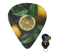 Guitar Picks 6 Pcs Guitar Plectrums with Storage Box 3 Different Thickness Fresh lemon Guitar Picks Accessories Bass Pick for Electric Ukulele 2Pcs 0.46mm, 2Pcs 0.96mm, 2Pcs 0.71mm