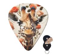 Guitar Picks 6 Pcs Guitar Plectrums with Storage Box 3 Different Thickness Giraffe among flowers Guitar Picks Accessories Bass Pick for Electric Ukulele 2Pcs 0.46mm, 2Pcs 0.96mm, 2Pcs 0.71mm