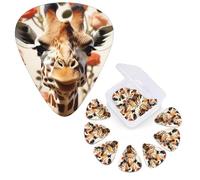 Guitar Picks 6 Pcs Guitar Plectrums with Storage Box 3 Different Thickness Giraffe among flowers Guitar Picks Accessories Bass Pick for Electric Ukulele 2Pcs 0.46mm, 2Pcs 0.96mm, 2Pcs 0.71mm