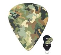 Guitar Picks 6 Pcs Guitar Plectrums with Storage Box 3 Different Thickness Green brown camouflage Guitar Picks Accessories Bass Pick for Electric Ukulele 2Pcs 0.46mm, 2Pcs 0.96mm, 2Pcs 0.71mm