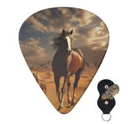 Guitar Picks 6 Pcs Guitar Plectrums with Storage Box 3 Different Thickness Horse in desert Guitar Picks Accessories Bass Pick for Electric Ukulele 2Pcs 0.46mm, 2Pcs 0.96mm, 2Pcs 0.71mm