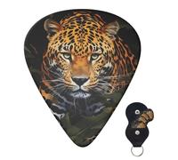 Guitar Picks 6 Pcs Guitar Plectrums with Storage Box 3 Different Thickness Jungle leopard Guitar Picks Accessories Bass Pick for Electric Ukulele 2Pcs 0.46mm, 2Pcs 0.96mm, 2Pcs 0.71mm