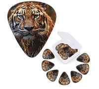 Guitar Picks 6 Pcs Guitar Plectrums with Storage Box 3 Different Thickness Leopard in the woods Guitar Picks Accessories Bass Pick for Electric Ukulele 2Pcs 0.46mm, 2Pcs 0.96mm, 2Pcs 0.71mm