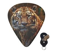 Guitar Picks 6 Pcs Guitar Plectrums with Storage Box 3 Different Thickness Leopard in the woods Guitar Picks Accessories Bass Pick for Electric Ukulele 2Pcs 0.46mm, 2Pcs 0.96mm, 2Pcs 0.71mm