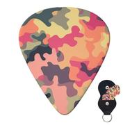 Guitar Picks 6 Pcs Guitar Plectrums with Storage Box 3 Different Thickness Light yellow camouflage Guitar Picks Accessories Bass Pick for Electric Ukulele 2Pcs 0.46mm, 2Pcs 0.96mm, 2Pcs 0.71mm