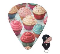 Guitar Picks 6 Pcs Guitar Plectrums with Storage Box 3 Different Thickness Lollipop Cupcake Donut Guitar Picks Accessories Bass Pick for Electric Ukulele 2Pcs 0.46mm, 2Pcs 0.96mm, 2Pcs 0.71mm