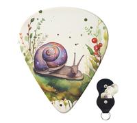 Guitar Picks 6 Pcs Guitar Plectrums with Storage Box 3 Different Thickness Lovely snail Guitar Picks Accessories Bass Pick for Electric Ukulele 2Pcs 0.46mm, 2Pcs 0.96mm, 2Pcs 0.71mm