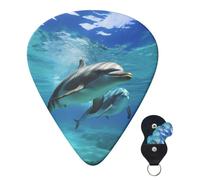 Guitar Picks 6 Pcs Guitar Plectrums with Storage Box 3 Different Thickness Marine dolphin Guitar Picks Accessories Bass Pick for Electric Ukulele 2Pcs 0.46mm, 2Pcs 0.96mm, 2Pcs 0.71mm