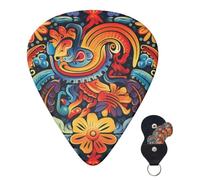 Guitar Picks 6 Pcs Guitar Plectrums with Storage Box 3 Different Thickness Mexican Guitar Picks Accessories Bass Pick for Electric Ukulele 2Pcs 0.46mm, 2Pcs 0.96mm, 2Pcs 0.71mm