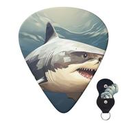 Guitar Picks 6 Pcs Guitar Plectrums with Storage Box 3 Different Thickness Minimalist style shark Guitar Picks Accessories Bass Pick for Electric Ukulele 2Pcs 0.46mm, 2Pcs 0.96mm, 2Pcs 0.71mm