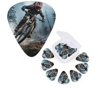 Guitar Picks 6 Pcs Guitar Plectrums with Storage Box 3 Different Thickness Mountain Bike Tournament Guitar Picks Accessories Bass Pick for Electric Ukulele 2Pcs 0.46mm, 2Pcs 0.96mm, 2Pcs 0.71mm