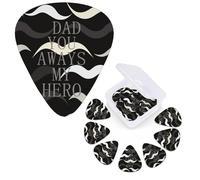 Guitar Picks 6 Pcs Guitar Plectrums with Storage Box 3 Different Thickness My hero Guitar Picks Accessories Bass Pick for Electric Ukulele 2Pcs 0.46mm, 2Pcs 0.96mm, 2Pcs 0.71mm
