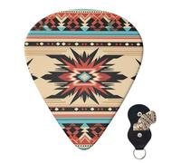 Guitar Picks 6 Pcs Guitar Plectrums with Storage Box 3 Different Thickness Native American Patterns Guitar Picks Accessories Bass Pick for Electric Ukulele 2Pcs 0.46mm, 2Pcs 0.96mm, 2Pcs 0.71mm