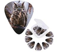 Guitar Picks 6 Pcs Guitar Plectrums with Storage Box 3 Different Thickness Owl on a branch Guitar Picks Accessories Bass Pick for Electric Ukulele 2Pcs 0.46mm, 2Pcs 0.96mm, 2Pcs 0.71mm