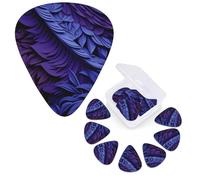 Guitar Picks 6 Pcs Guitar Plectrums with Storage Box 3 Different Thickness Purple abstract elements Guitar Picks Accessories Bass Pick for Electric Ukulele 2Pcs 0.46mm, 2Pcs 0.96mm, 2Pcs 0.71mm