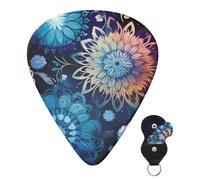 Guitar Picks 6 Pcs Guitar Plectrums with Storage Box 3 Different Thickness Purple blue background Guitar Picks Accessories Bass Pick for Electric Ukulele 2Pcs 0.46mm, 2Pcs 0.96mm, 2Pcs 0.71mm