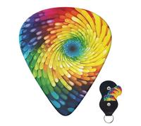 Guitar Picks 6 Pcs Guitar Plectrums with Storage Box 3 Different Thickness Rainbow swirl Guitar Picks Accessories Bass Pick for Electric Ukulele 2Pcs 0.46mm, 2Pcs 0.96mm, 2Pcs 0.71mm