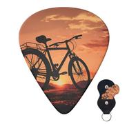 Guitar Picks 6 Pcs Guitar Plectrums with Storage Box 3 Different Thickness Road bicycle Guitar Picks Accessories Bass Pick for Electric Ukulele 2Pcs 0.46mm, 2Pcs 0.96mm, 2Pcs 0.71mm