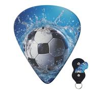 Guitar Picks 6 Pcs Guitar Plectrums with Storage Box 3 Different Thickness Soccer Ball Water Guitar Picks Accessories Bass Pick for Electric Ukulele 2Pcs 0.46mm, 2Pcs 0.96mm, 2Pcs 0.71mm