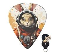 Guitar Picks 6 Pcs Guitar Plectrums with Storage Box 3 Different Thickness space suit rabbit Guitar Picks Accessories Bass Pick for Electric Ukulele 2Pcs 0.46mm, 2Pcs 0.96mm, 2Pcs 0.71mm