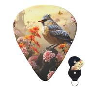 Guitar Picks 6 Pcs Guitar Plectrums with Storage Box 3 Different Thickness Sparrow Birds Sing Guitar Picks Accessories Bass Pick for Electric Ukulele 2Pcs 0.46mm, 2Pcs 0.96mm, 2Pcs 0.71mm
