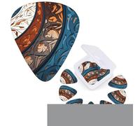 Guitar Picks 6 Pcs Guitar Plectrums with Storage Box 3 Different Thickness Spiral and curve patterns Guitar Picks Accessories Bass Pick for Electric Ukulele 2Pcs 0.46mm, 2Pcs 0.96mm, 2Pcs 0.71mm