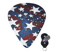 Guitar Picks 6 Pcs Guitar Plectrums with Storage Box 3 Different Thickness Stars red white Guitar Picks Accessories Bass Pick for Electric Ukulele 2Pcs 0.46mm, 2Pcs 0.96mm, 2Pcs 0.71mm