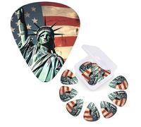 Guitar Picks 6 Pcs Guitar Plectrums with Storage Box 3 Different Thickness Statue against the background Guitar Picks Accessories Bass Pick for Electric Ukulele 2Pcs 0.46mm, 2Pcs 0.96mm, 2Pcs 0.71mm