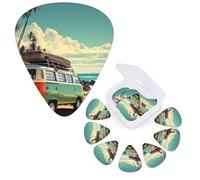 Guitar Picks 6 Pcs Guitar Plectrums with Storage Box 3 Different Thickness Summer Road Trip Guitar Picks Accessories Bass Pick for Electric Ukulele 2Pcs 0.46mm, 2Pcs 0.96mm, 2Pcs 0.71mm
