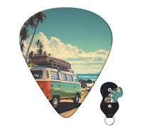 Guitar Picks 6 Pcs Guitar Plectrums with Storage Box 3 Different Thickness Summer Road Trip Guitar Picks Accessories Bass Pick for Electric Ukulele 2Pcs 0.46mm, 2Pcs 0.96mm, 2Pcs 0.71mm