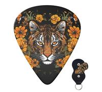 Guitar Picks 6 Pcs Guitar Plectrums with Storage Box 3 Different Thickness Tiger and sunflower Guitar Picks Accessories Bass Pick for Electric Ukulele 2Pcs 0.46mm, 2Pcs 0.96mm, 2Pcs 0.71mm