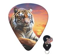Guitar Picks 6 Pcs Guitar Plectrums with Storage Box 3 Different Thickness Tiger Colorful Sunset Guitar Picks Accessories Bass Pick for Electric Ukulele 2Pcs 0.46mm, 2Pcs 0.96mm, 2Pcs 0.71mm