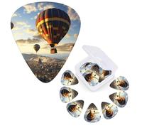 Guitar Picks 6 Pcs Guitar Plectrums with Storage Box 3 Different Thickness Tour of The Balloon Guitar Picks Accessories Bass Pick for Electric Ukulele 2Pcs 0.46mm, 2Pcs 0.96mm, 2Pcs 0.71mm